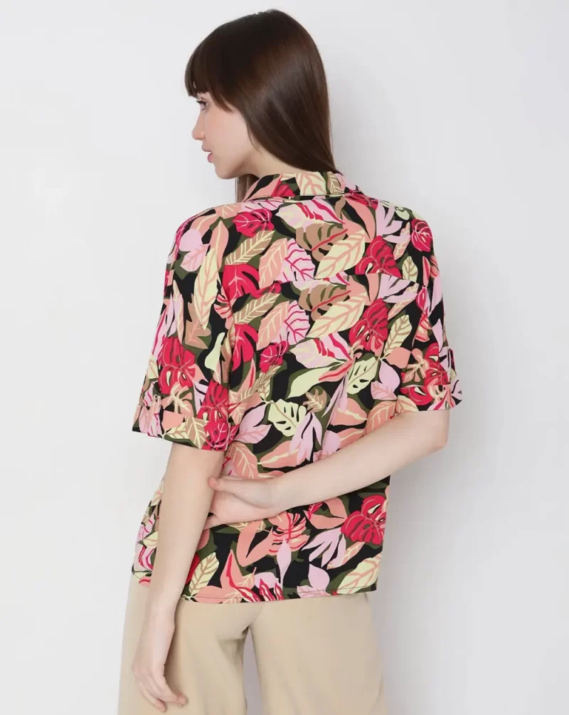BLACK TROPICAL PRINT SHIRT