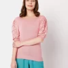 PINK LACE SLEEVES TOP