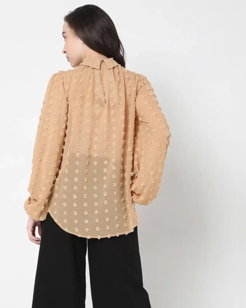 BROWN DOBBY TOP