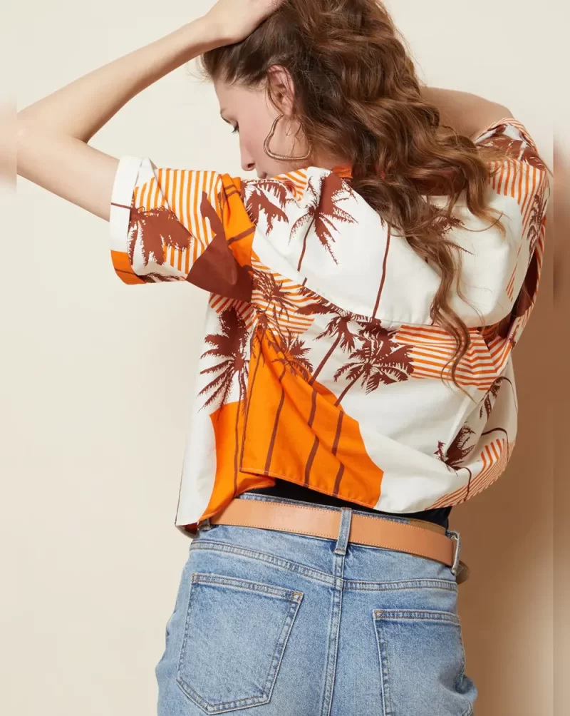 ORANGE PRINTED SHIRT