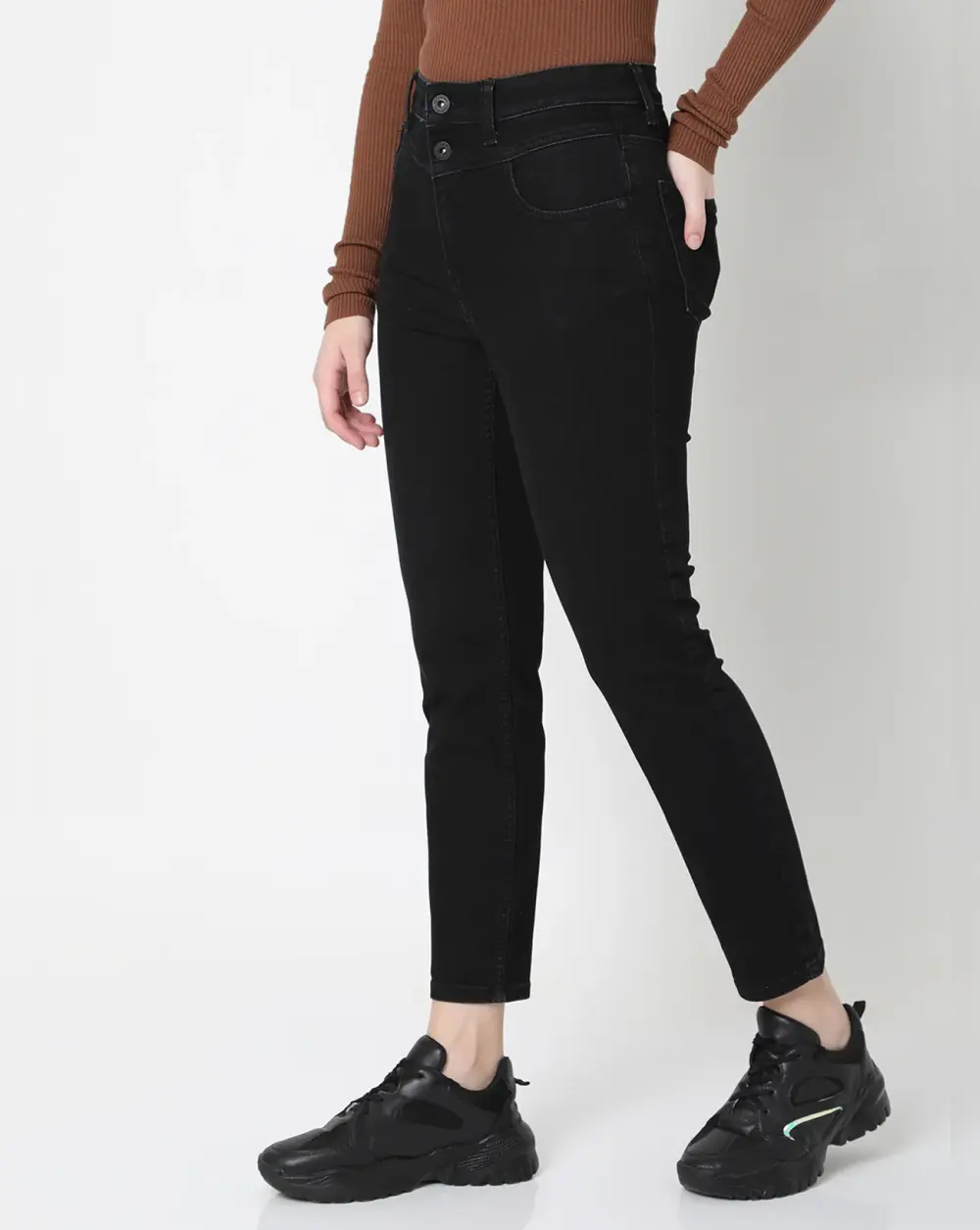 BLACK HIGH RISE SKINNY FIT JEANS
