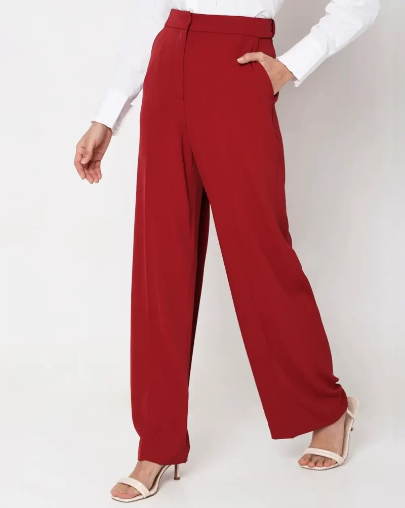 RED HIGH RISE PANTS - Suvidha