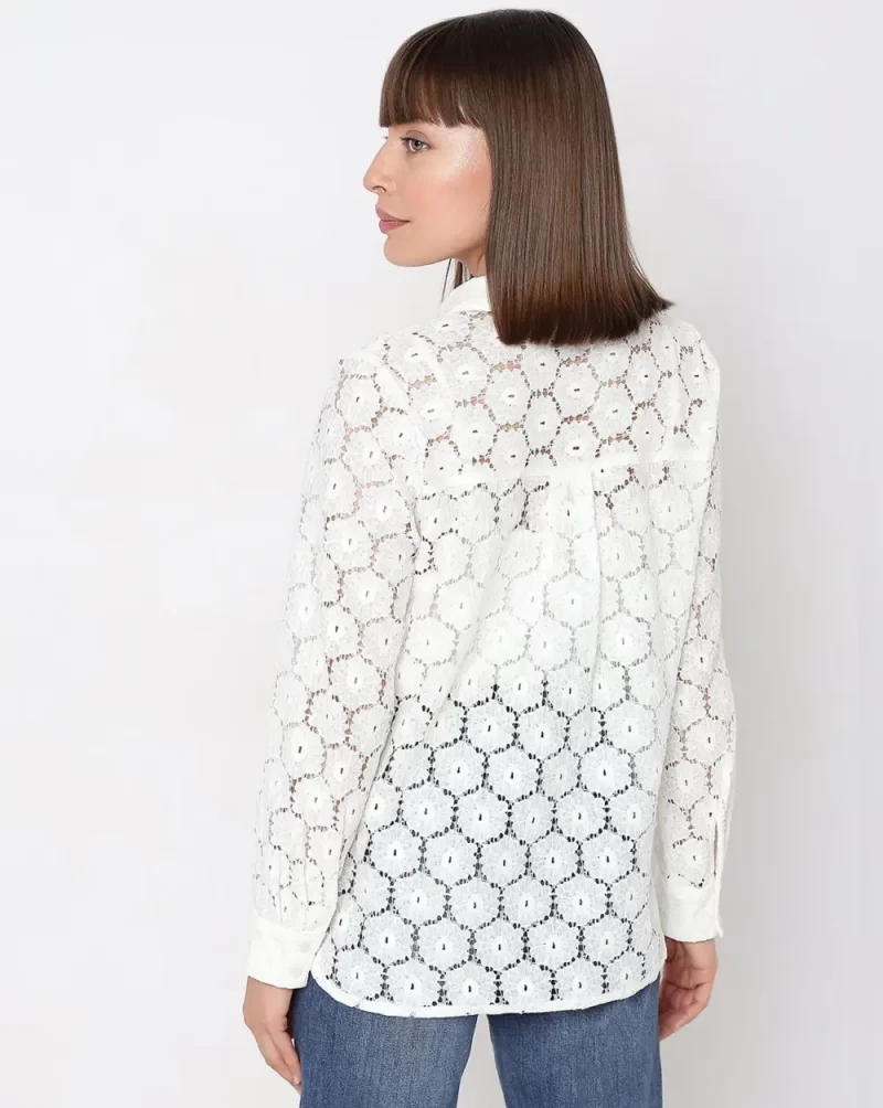WHITE FLORAL LACE SHIRT