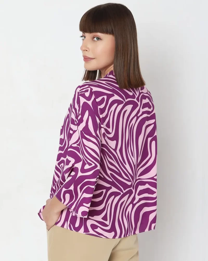PURPLE ABSTRACT PRINT SHIRT