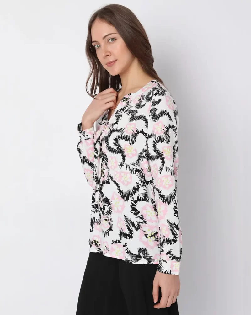 PINK ABSTRACT PRINTED TOP