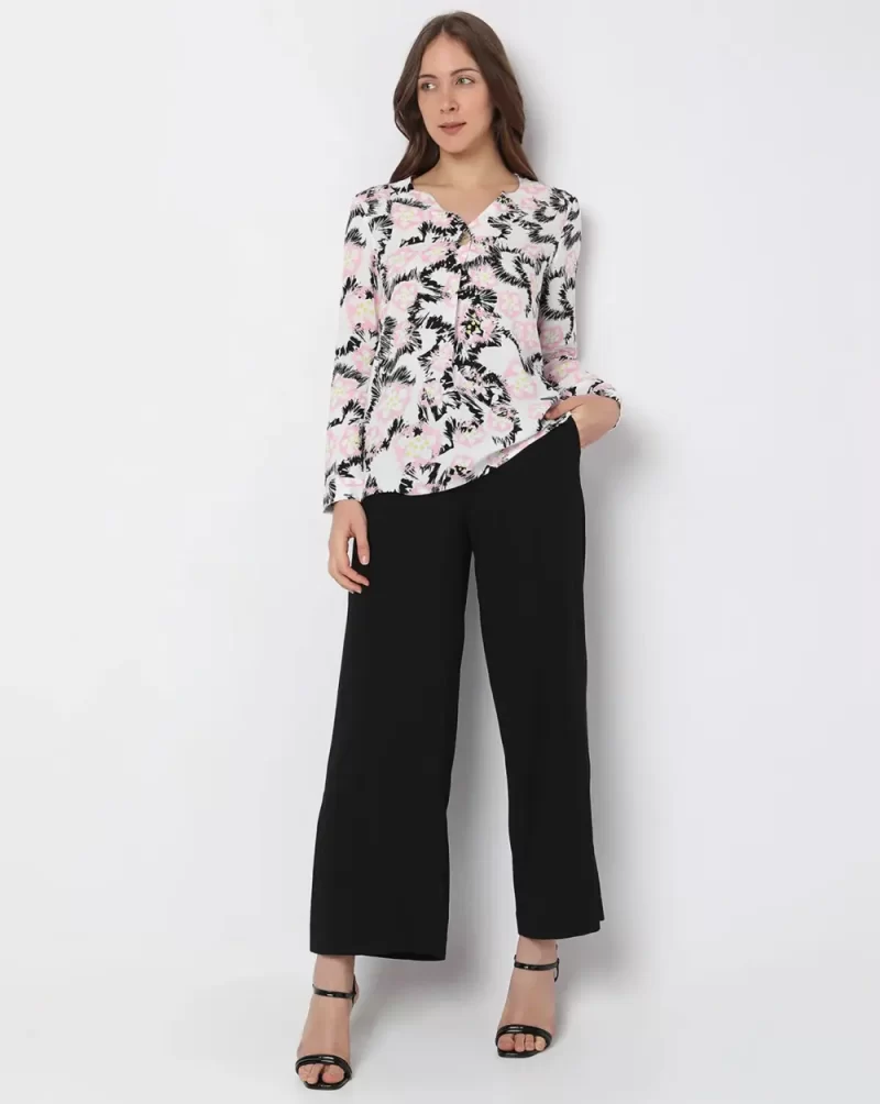 PINK ABSTRACT PRINTED TOP