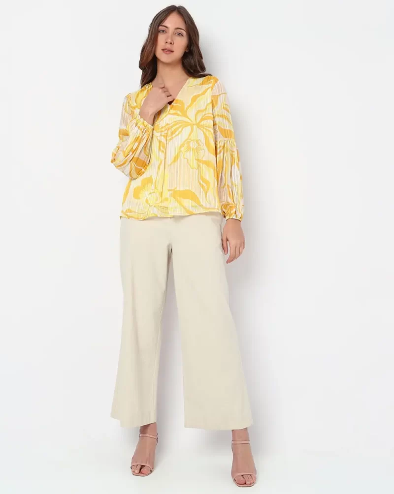 YELLOW FLORAL PRINT TOP
