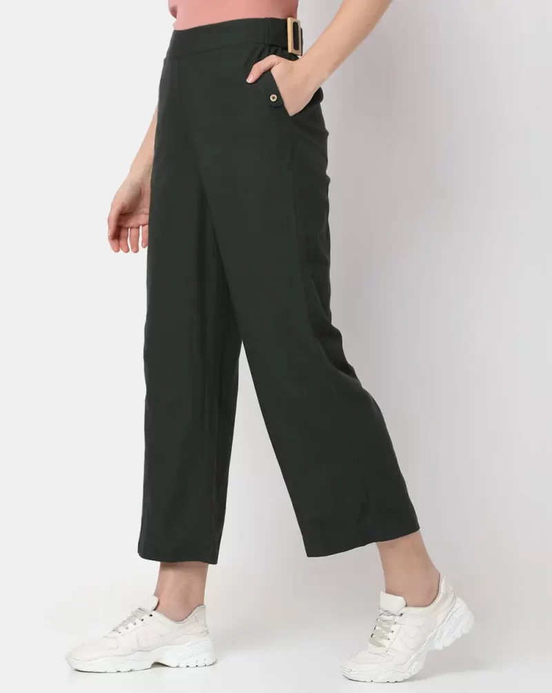 GREEN HIGH RISE PANTS