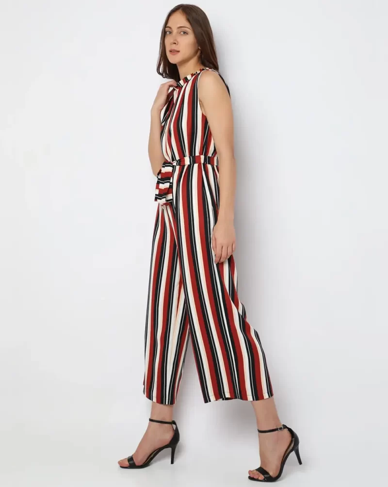 RED STRIPED JUMPSUIT
