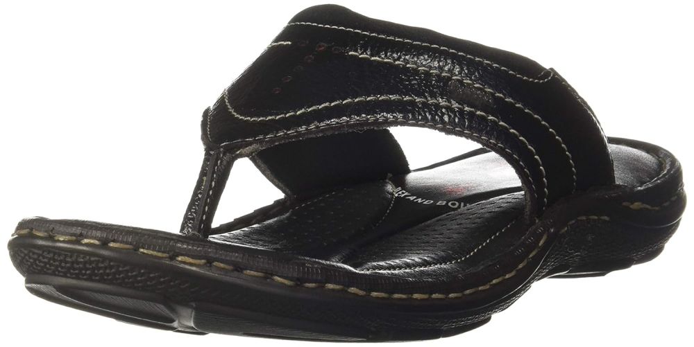 Buy LEE COOPER Navy Leather Regular Slip On Mens Sandals | Shoppers Stop