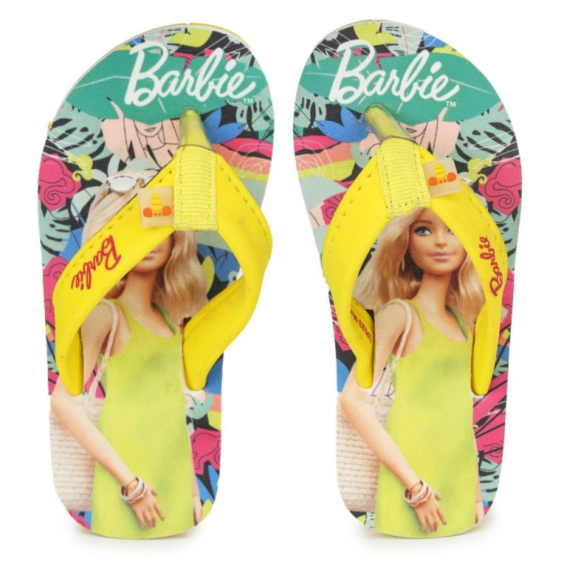 Barbie By Toothless Kids Girls Yellow Flip-Flops
