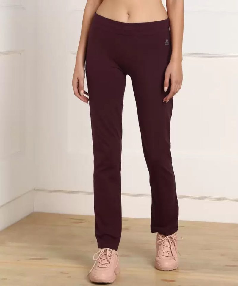 Women Solid Maroon Track Pants