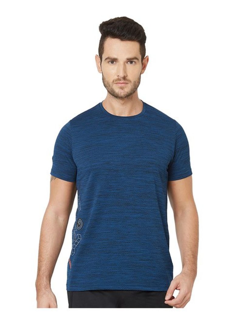 Wor Comm Ss Tech Top Men Solid Round Neck Polyester Tshirt