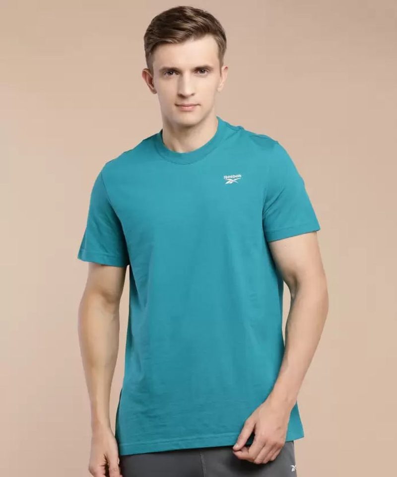 Wor Comm Ss Tech Top Men Solid Round Neck Polyester Tshirt