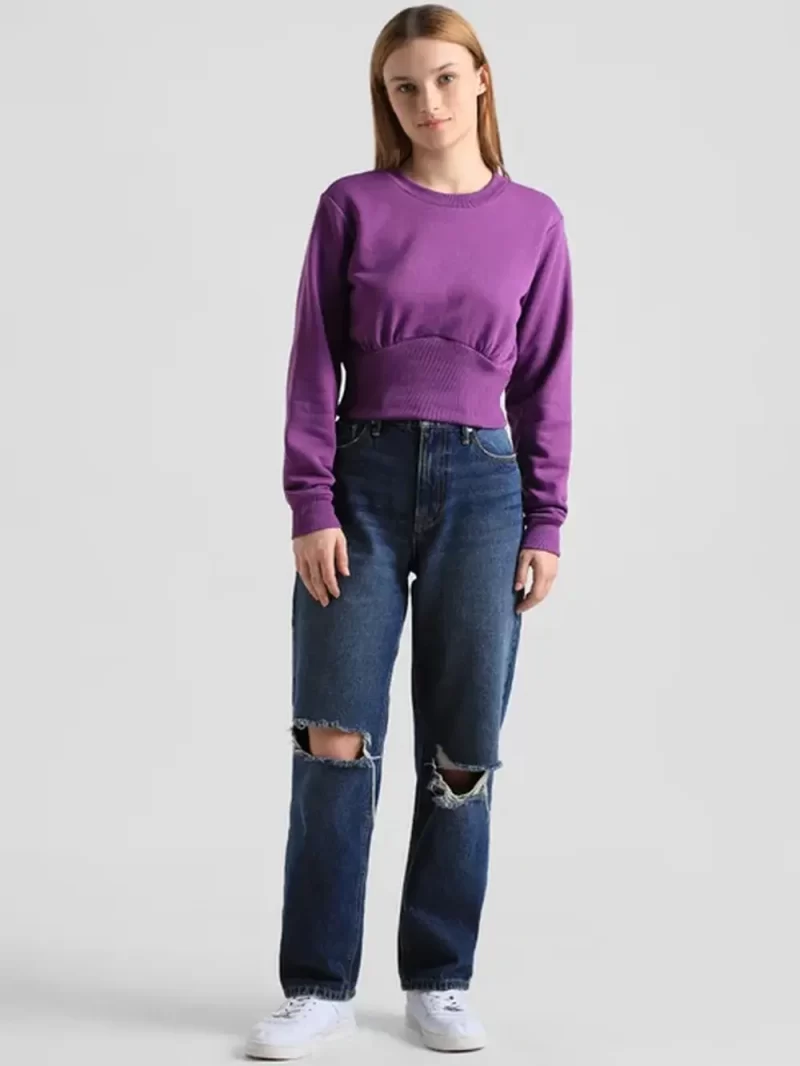 Purple Cropped Sweatshirt