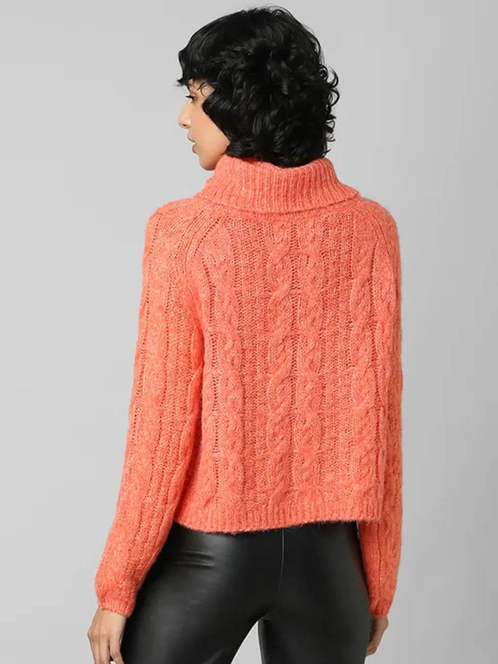 Orange Cowlneck Pullover
