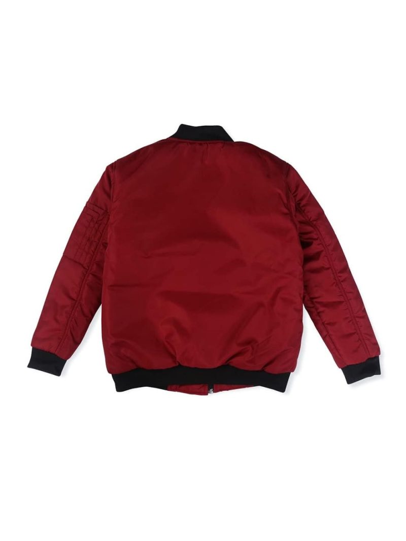 Gini & Jony Boys Red Solid Polyster Full Sleeves Heavy Winter Jacket