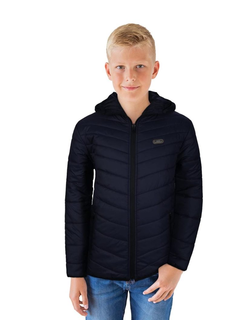 Gini & Jony Boys Blue Solid Taffeta Full Sleeves Heavy Winter Jacket