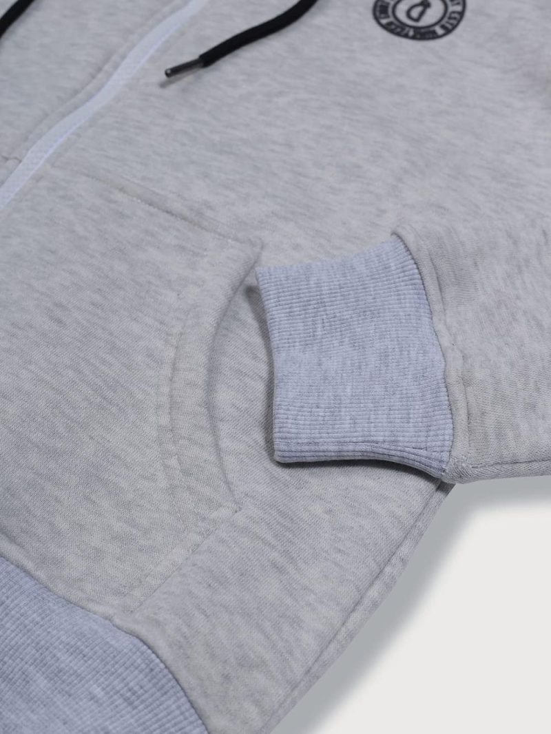 Gini & Jony Boys Grey Solid Woven Full Sleeves Knits Jacket