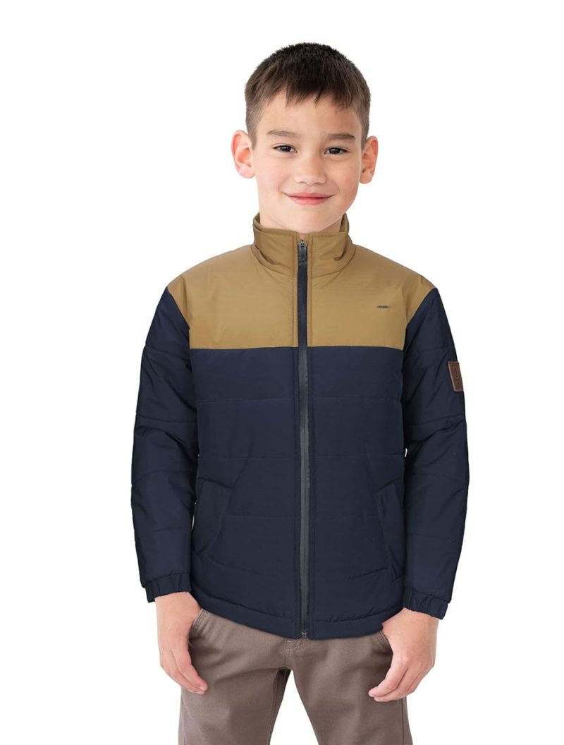 Gini & Jony Boys Blue Solid Taffeta Full Sleeves Heavy Winter Jacket