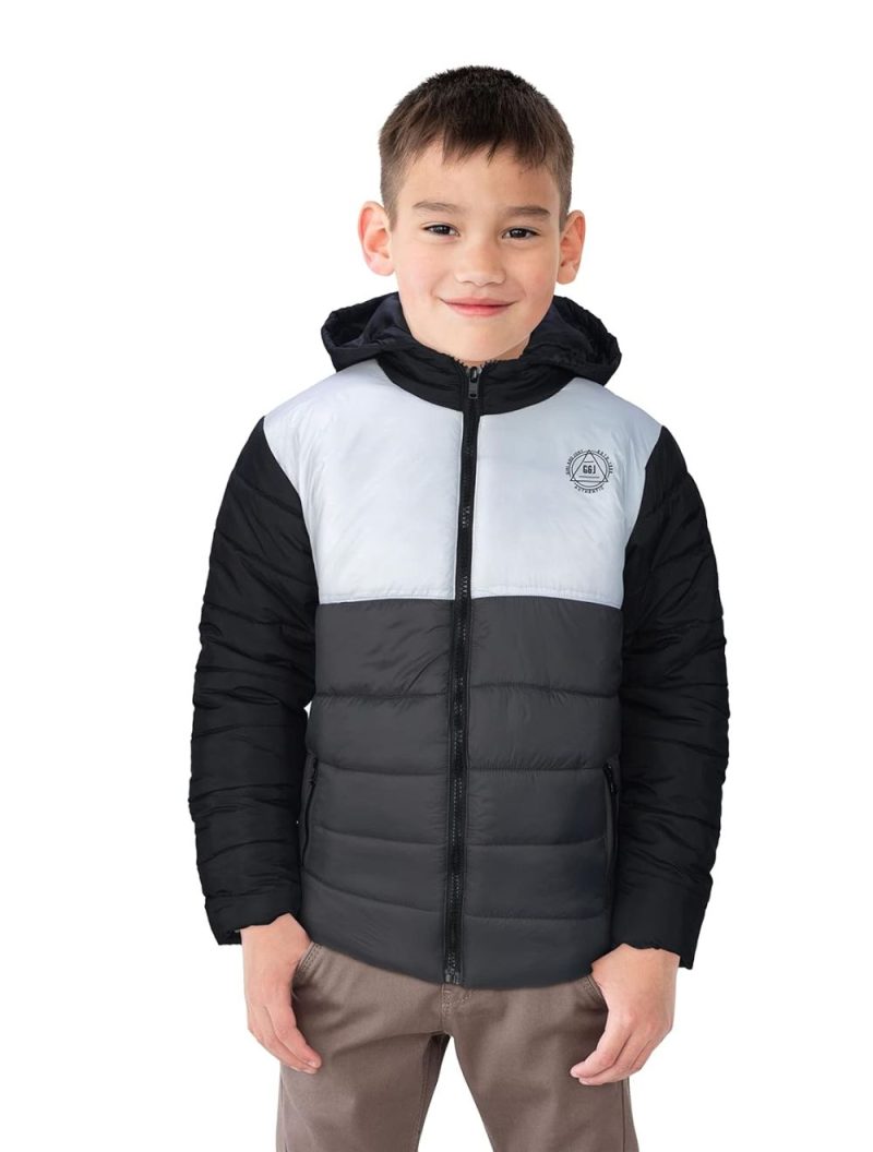 Gini & Jony Boys Grey Solid Taffeta Full Sleeves Heavy Winter Jacket