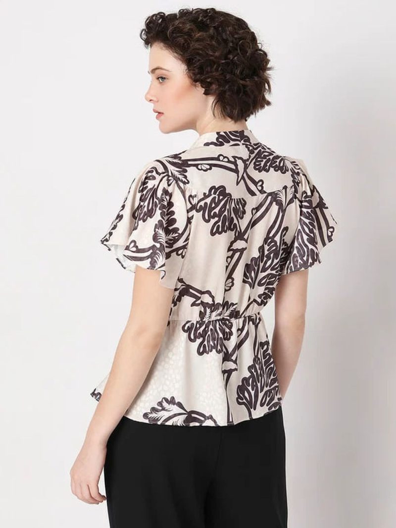 Off-White Abstract Print Top