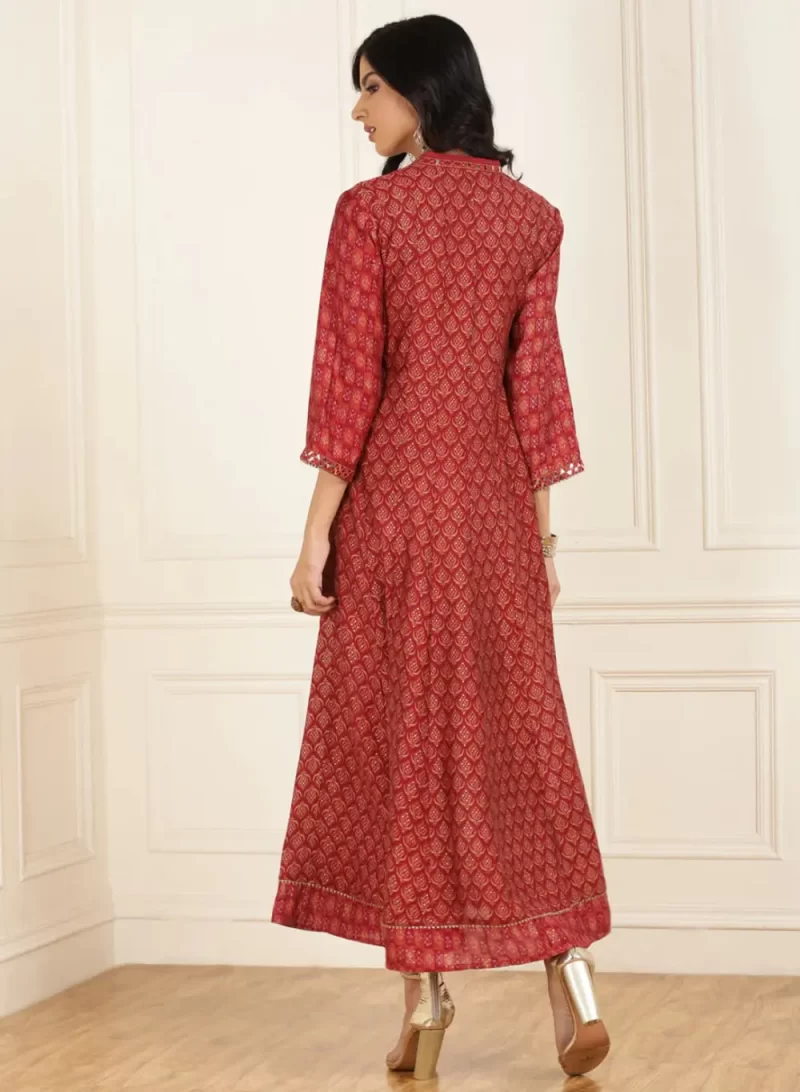 Fuchsia Digital Printed A-Line Dress