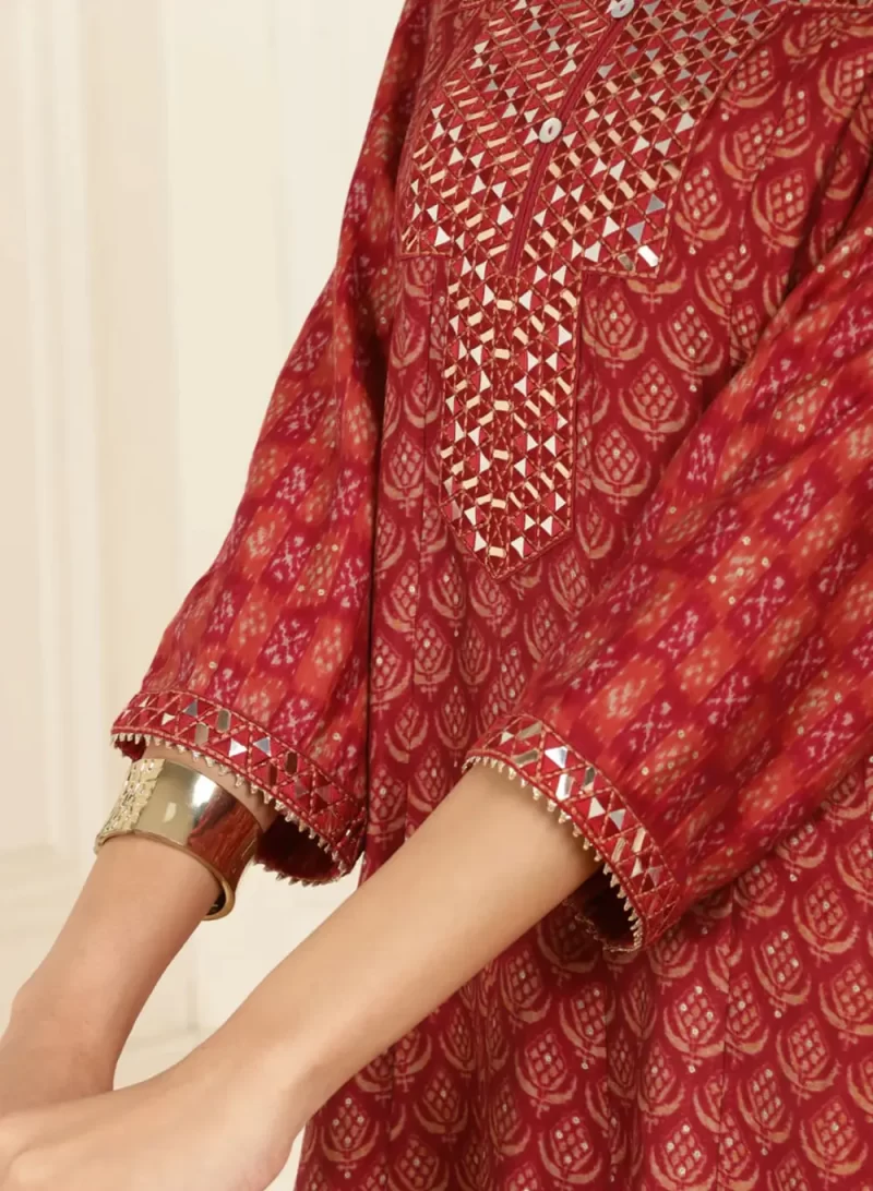 Fuchsia Digital Printed A-Line Dress