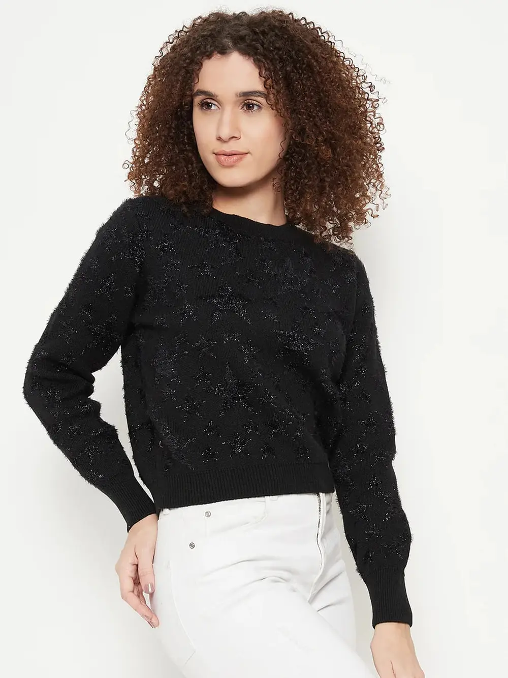 Madame Black Solid Sweater