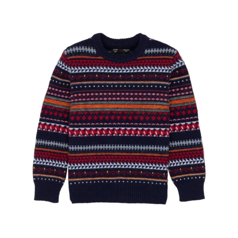 Boys Jacquard Round Neck Sweater