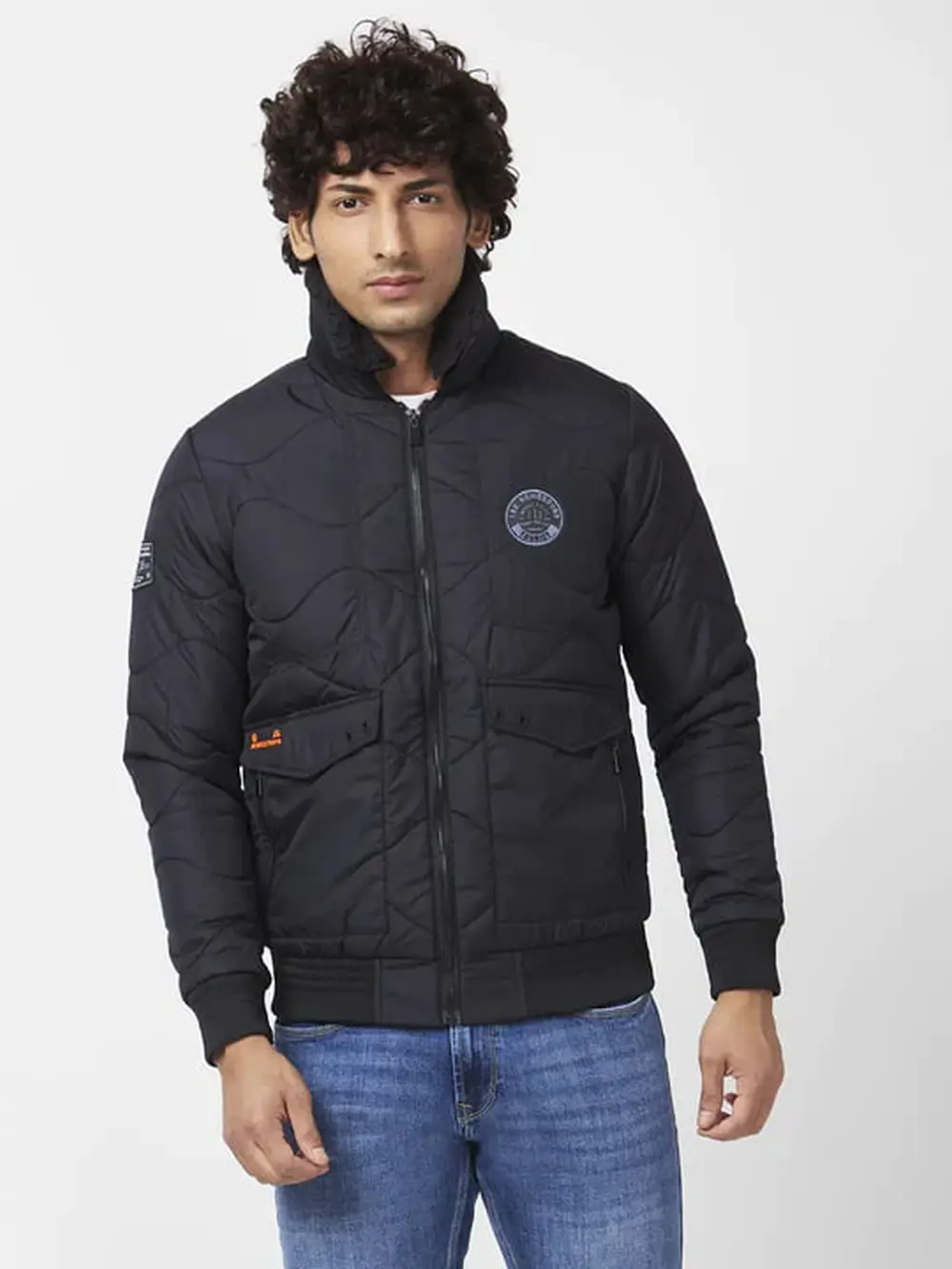 Men'S Bomber Jacket With Sherpa Collar