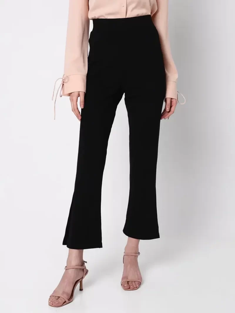 Black High Rise Bootcut Pants