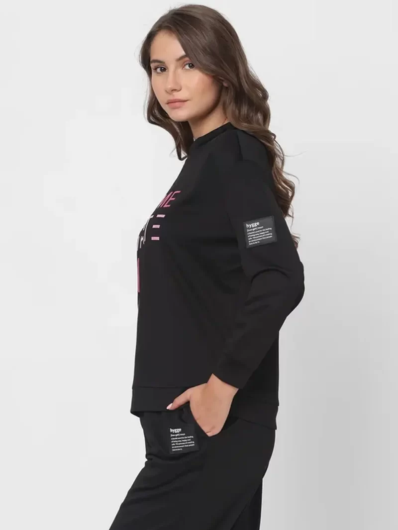 Black Printed Co-Ord Set Sweatshirt