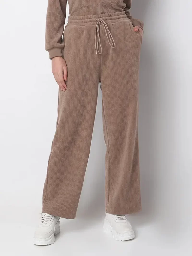 Brown Corduroy Co-Ord Set Sweatpants