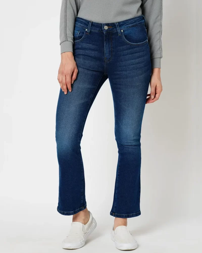 Jdy By Only Blue High Rise Flared Jeans