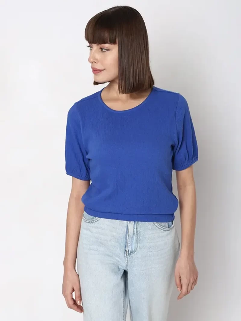 Blue Textured Top