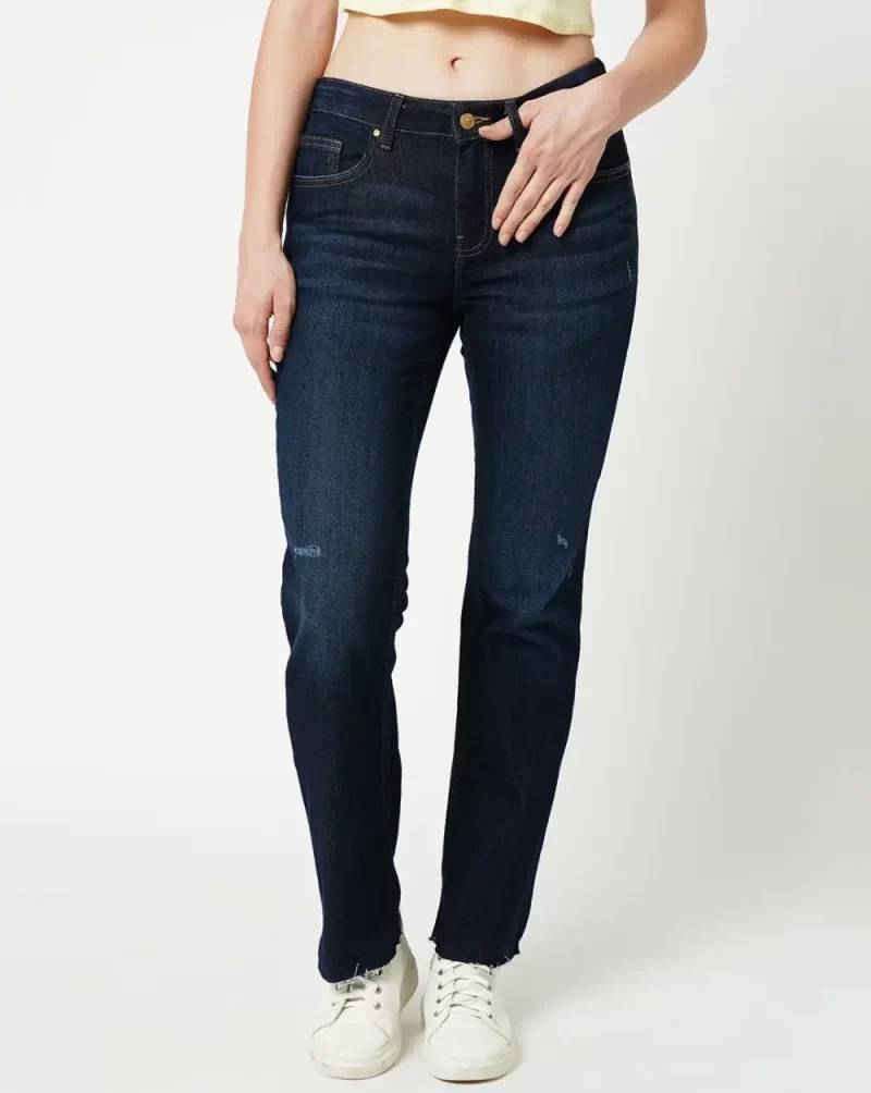 Jdy By Only Dark Blue High Rise Flared Jeans