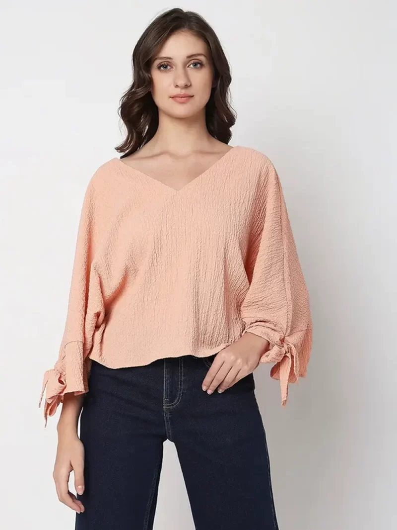 Peach Textured Top