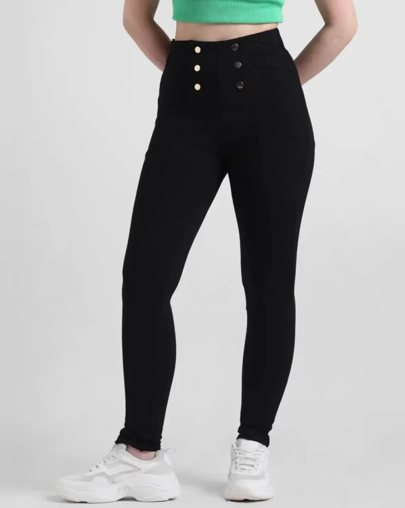 Black High Rise Skinny Fit Leggings