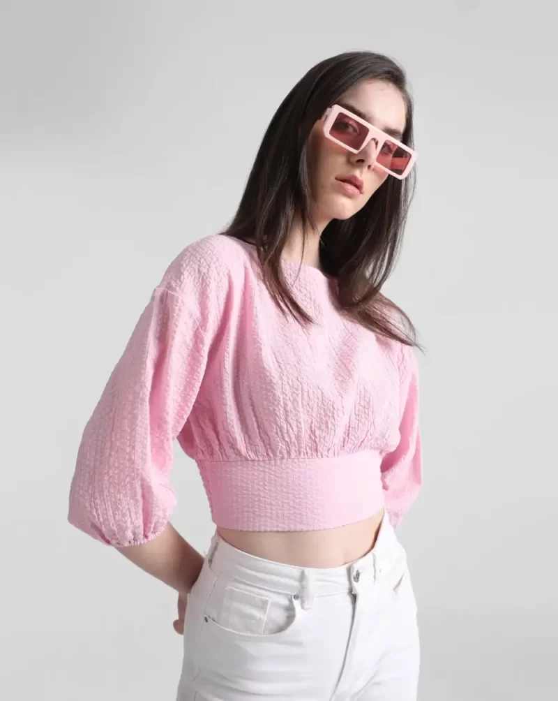 Pink Textured Top