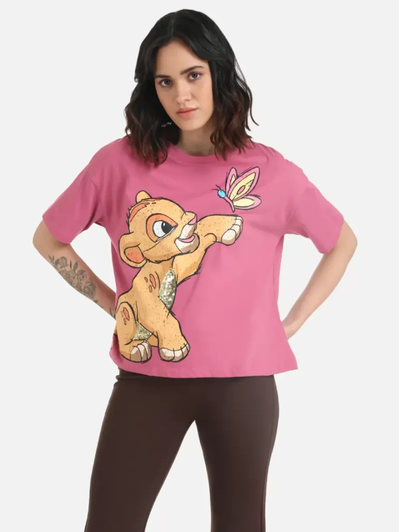 The Lion King Disney Printed T-Shirt With Sequin Work