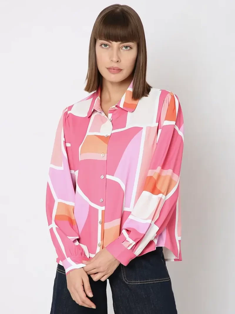 Pink Colourblocked Shirt