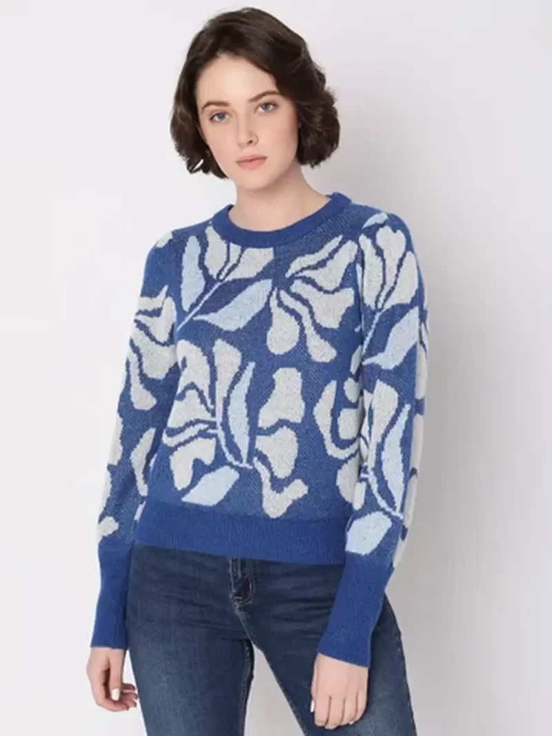 Blue Printed Pullover