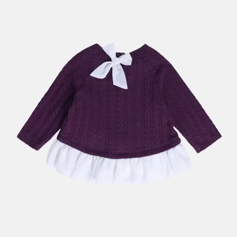 Girls Purple Knit Top