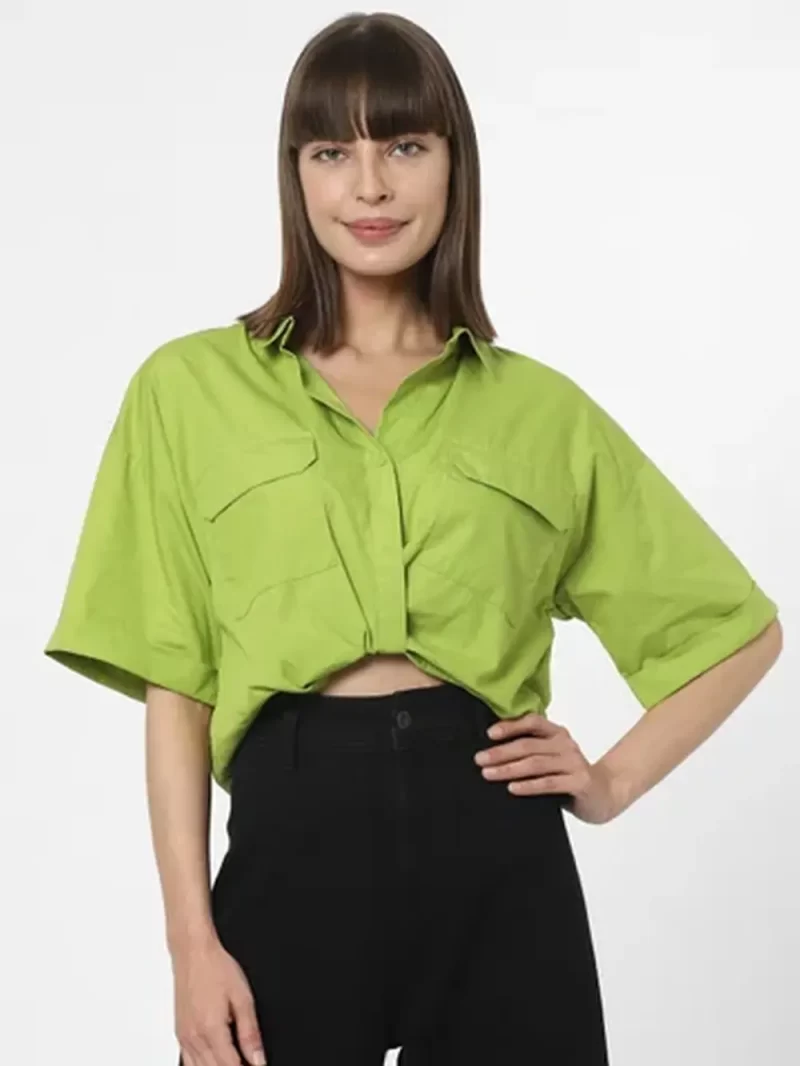 Green Cropped Shirt