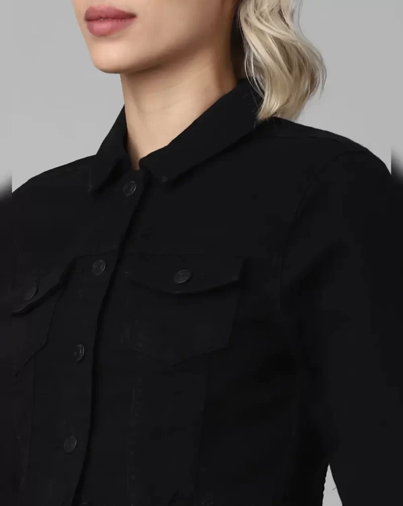 Black Cropped Denim Jacket