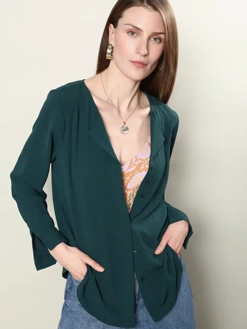 Dark Green Solid Shirt