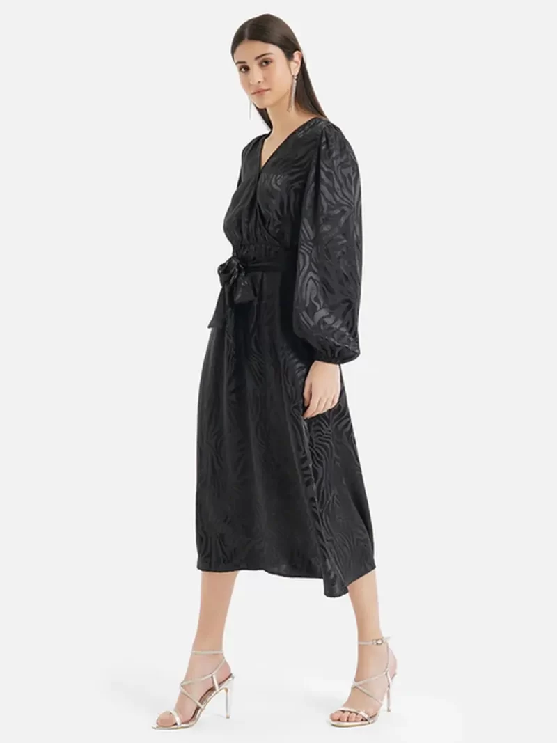 Buy Jacquard Wrap Midi Dress Online at Best Price in India - Suvidha Stores