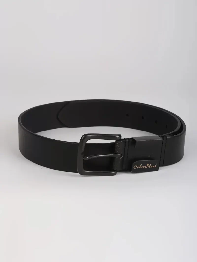 Men Black Leather Leather Belt