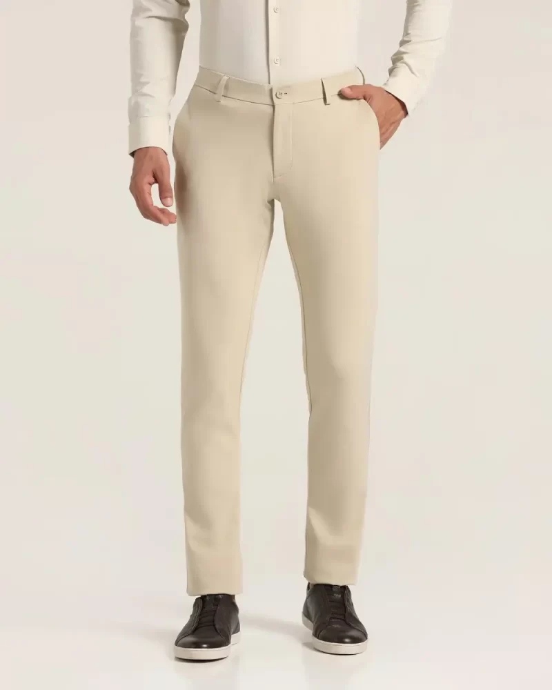 Techpro Slim Fit B-91 Casual Beige Solid Khakis - Ziea